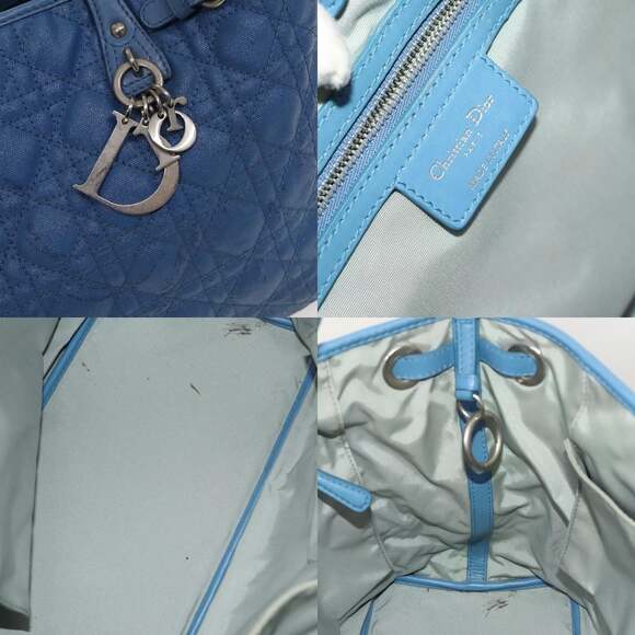 DIOR Canage Tote Bag Canvas Blue Silver - Picture 11 of 12